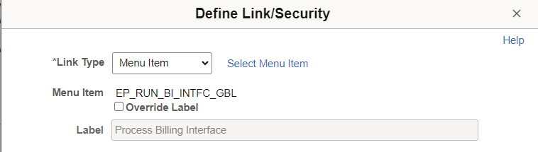 Define Link/Security (Reports Processes)