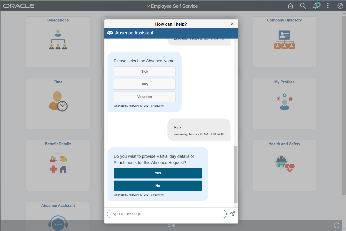 Absence Assistant with Attachments and Partial Days Query