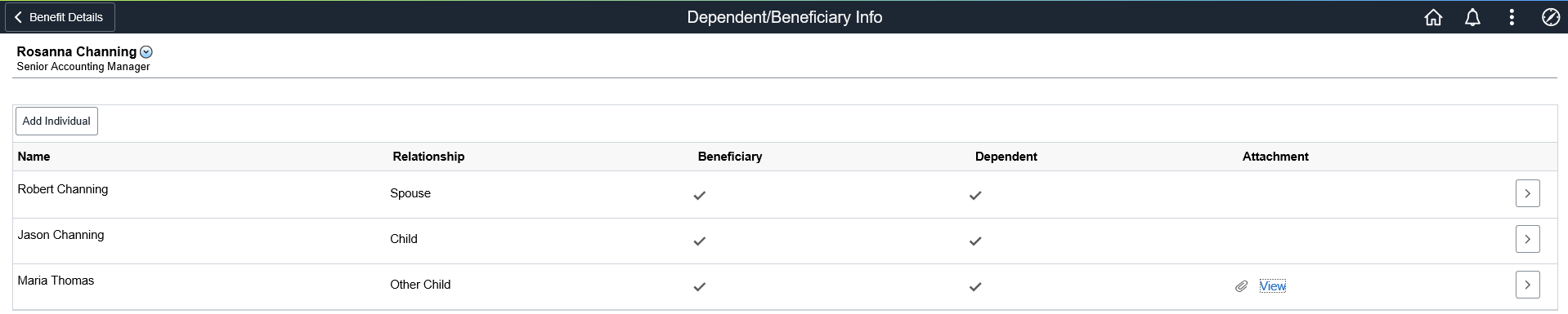 View link for Dependents