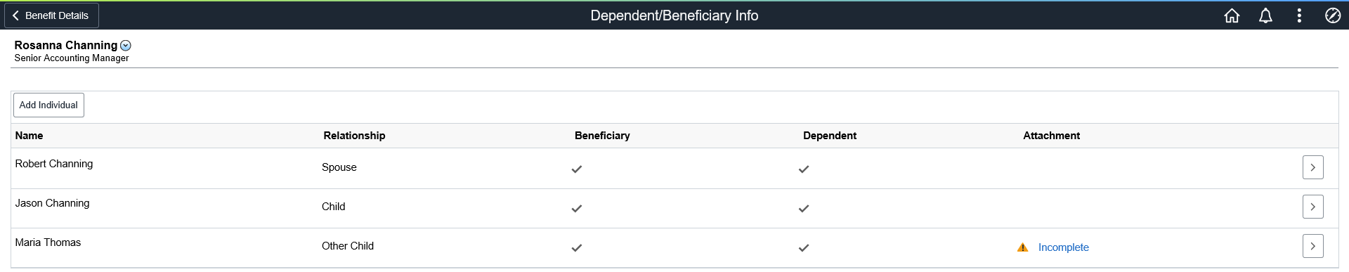 Incomplete Status for Dependents