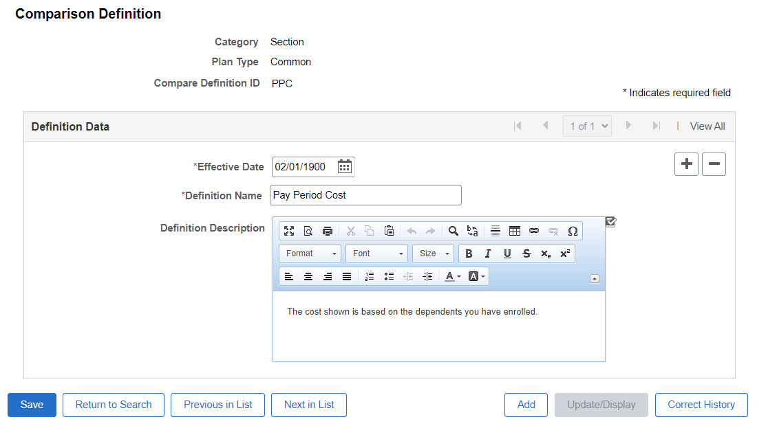 Comparison Definition - Section