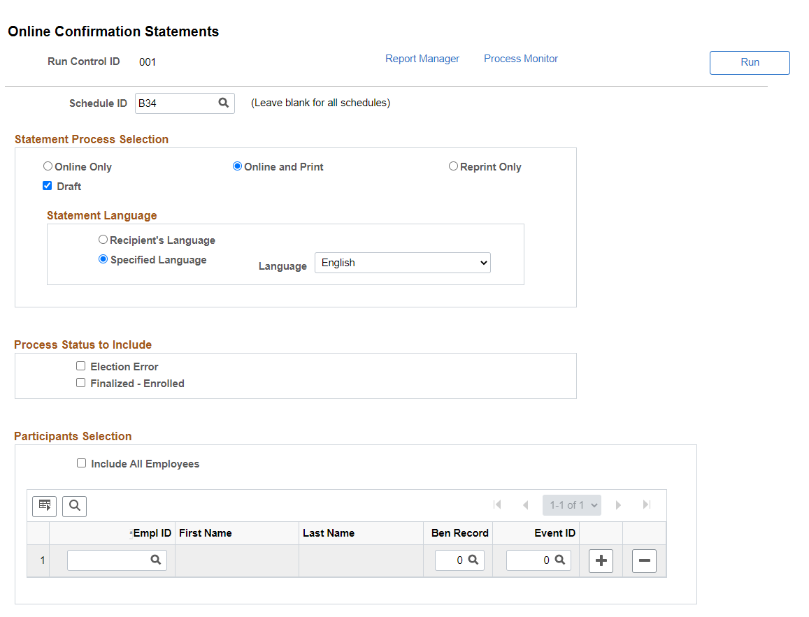 Online Confirmation Statements page