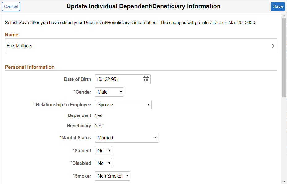 (Tablet) Update Indl Dep Ben Info page