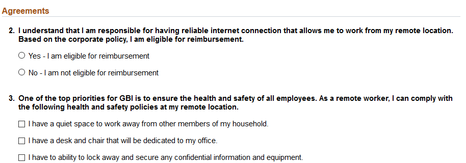 (Employee) Remote Worker Request - Workplace Support page (2 of 2)