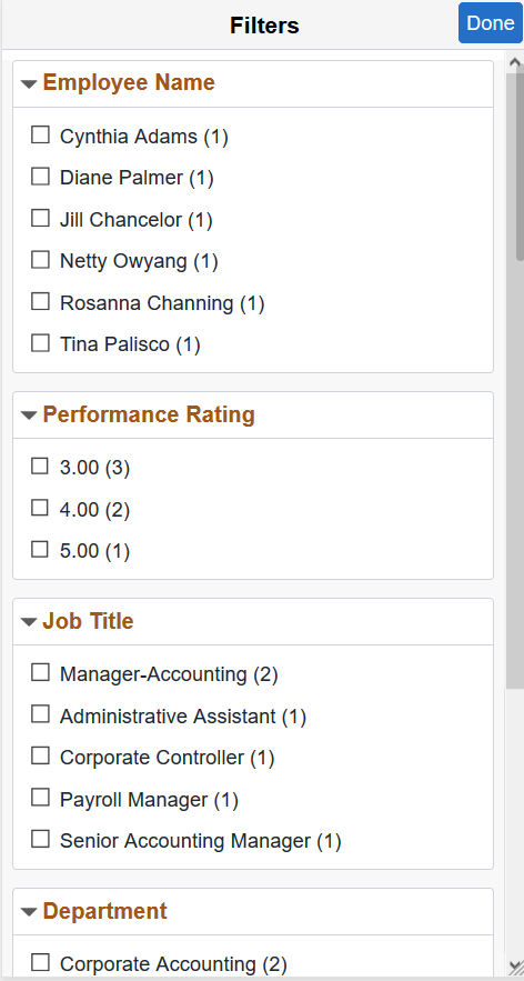 (Smartphone) Performance vs. Compa-Ratio pivot grid filter options