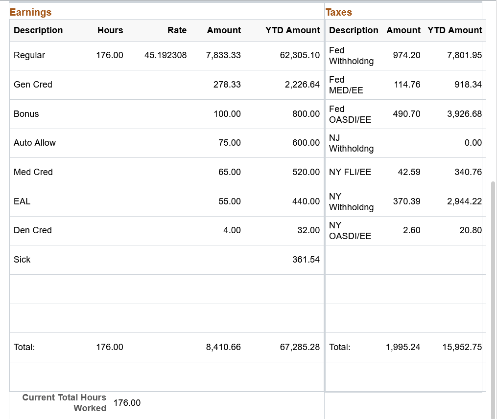 (Tablet) View Paycheck page (2 of 4)