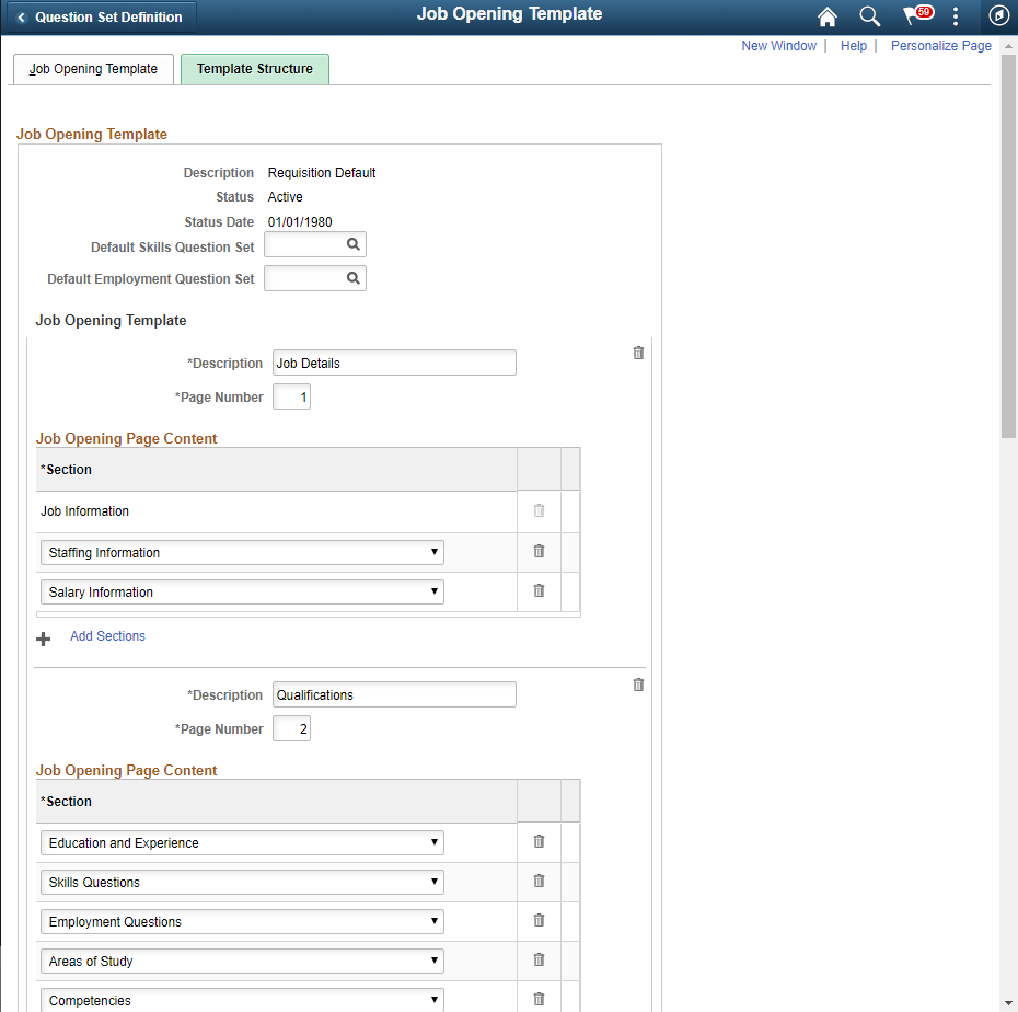 Template Structure page