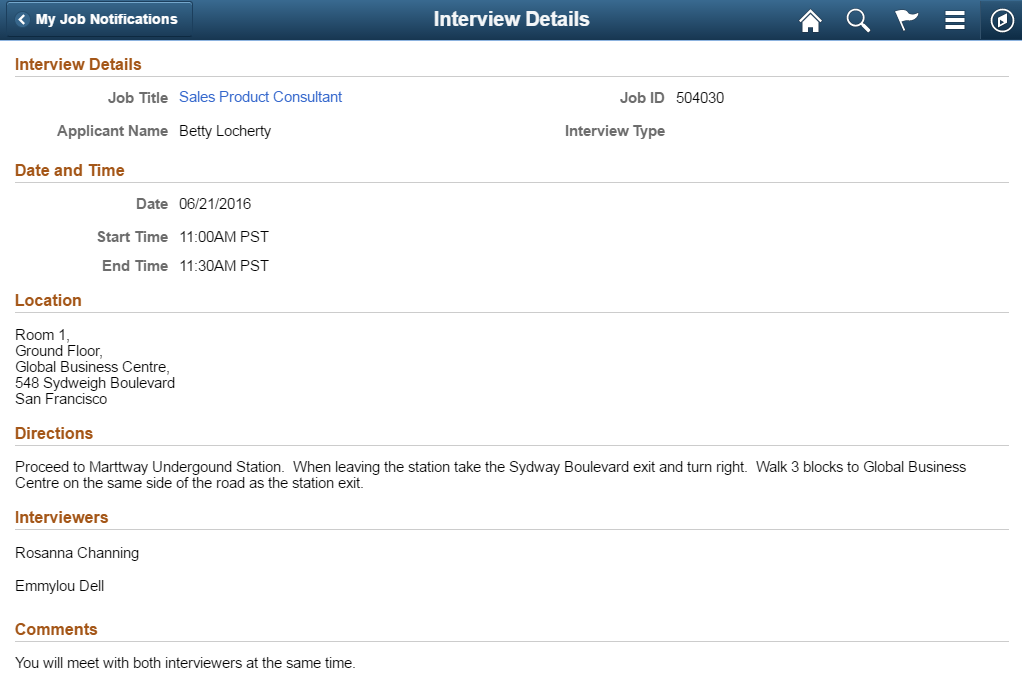 Interview Details page (fluid)