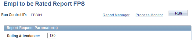 Empl to be Rated Report FPS page