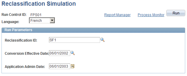 Reclassification Simulation page