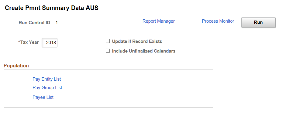 Create Pmnt Summary Data AUS Page