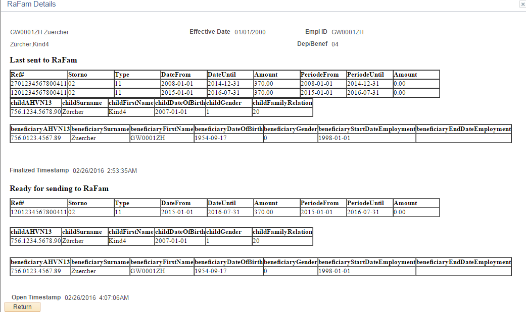 RaFam Details page