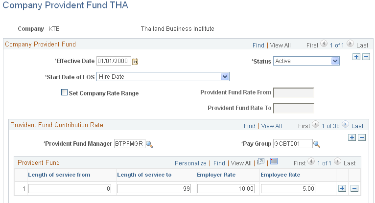 Company Provident Fund THA page