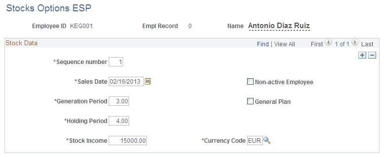 Stocks Options ESP page