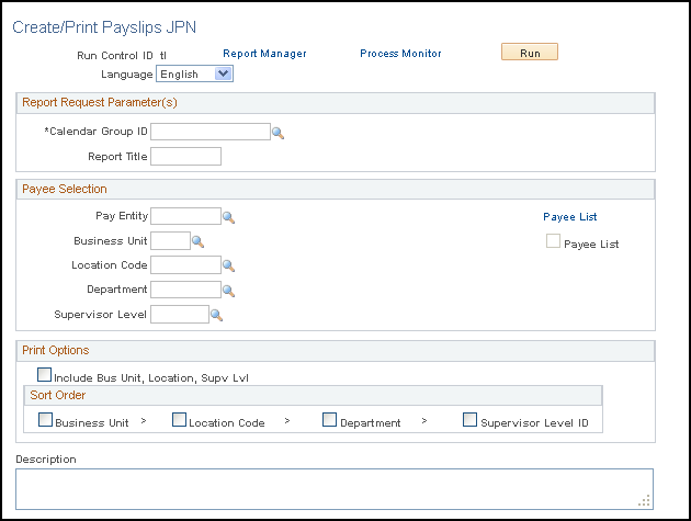 Create/Print Payslips JPN page