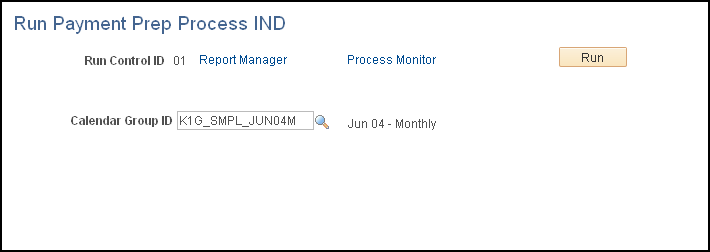 Run Payment Prep Process IND