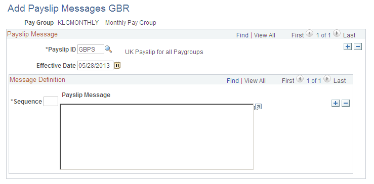 Add Payslip Messages GBR page