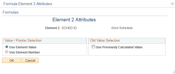 Element Group Attributes page