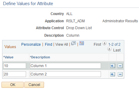 Example of the setup source for the field values in the Element Group Members and Attributes group box