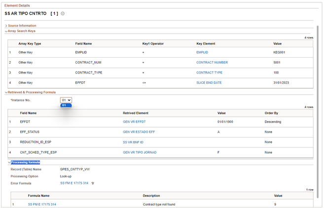 Array Execution page