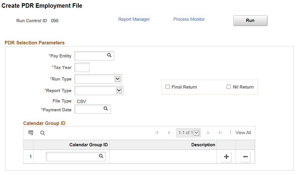 Create PDR Employment File Page