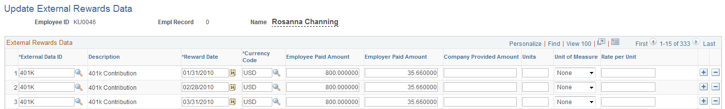 Update External Rewards Data page