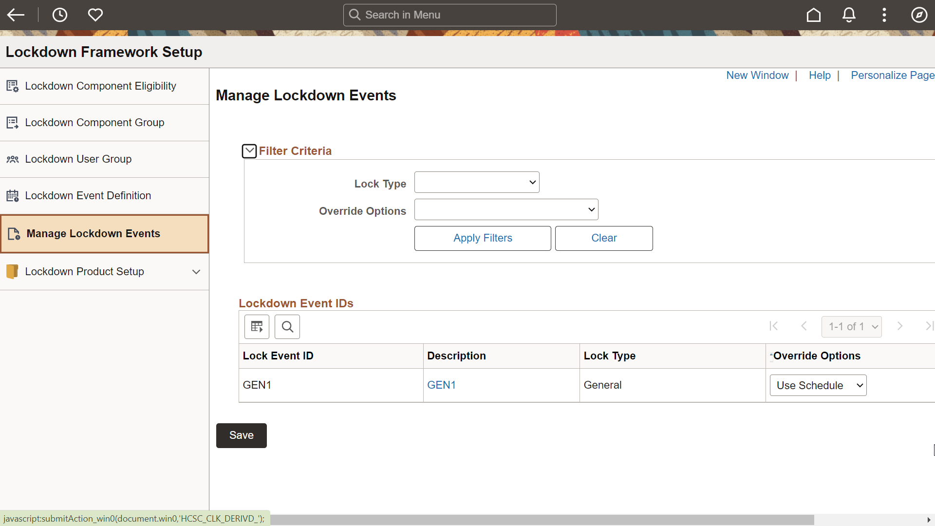 Manage Lockdown Events