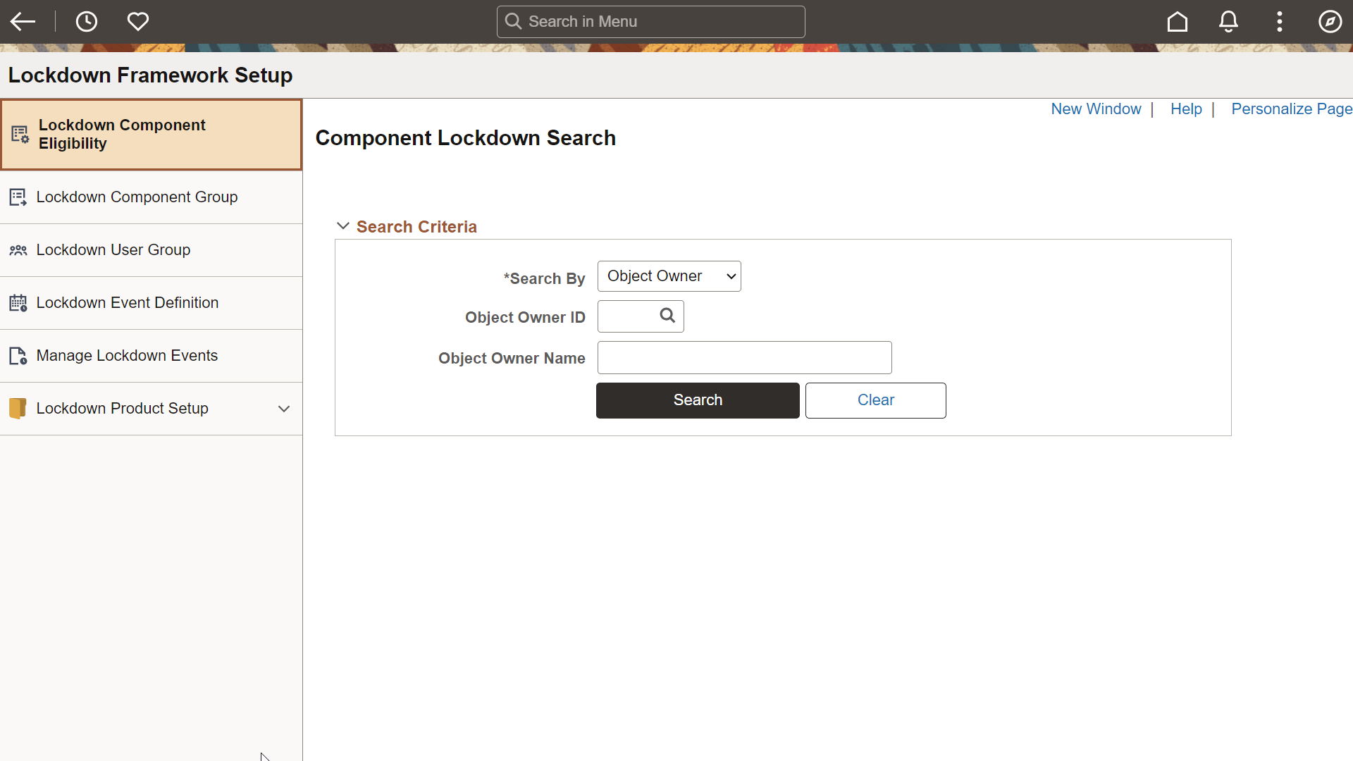 Component Lockdown Search