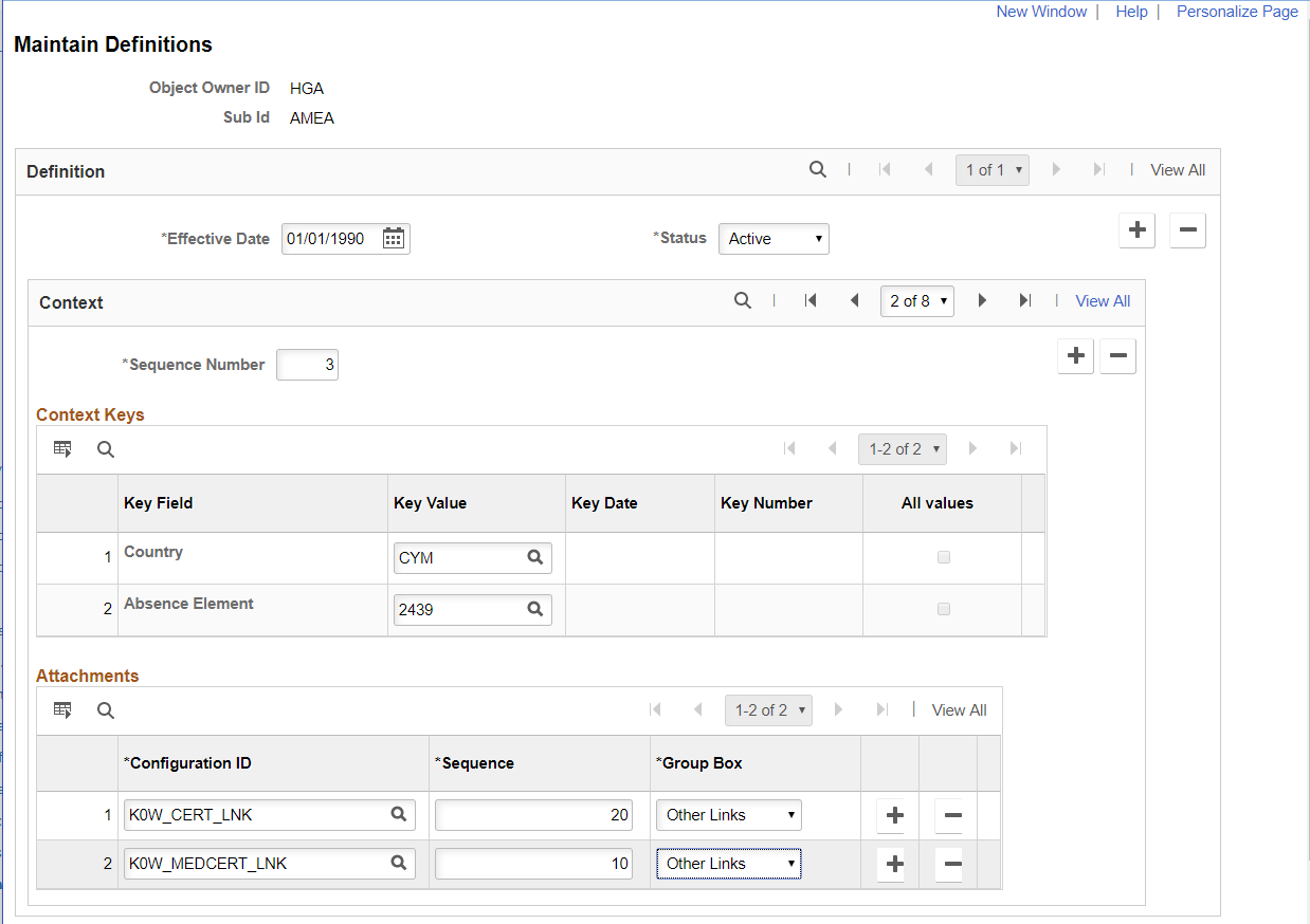 Maintain Definitions for Absence Management