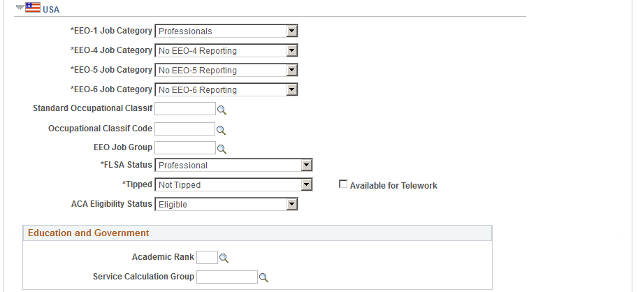 Job Code Profile page (3 of 5)