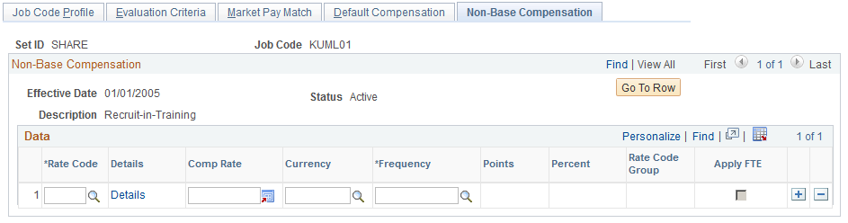 Non-Base Compensation page