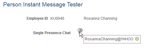 Person Instant Message Tester page