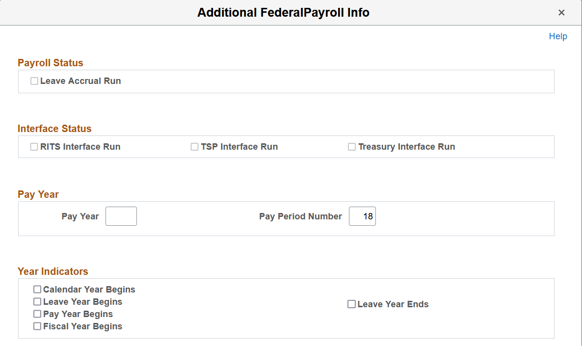 Additional FederalPayroll Info page