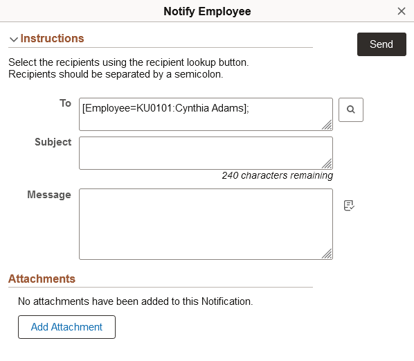 Notify Employee page in fluid when mapped to a category