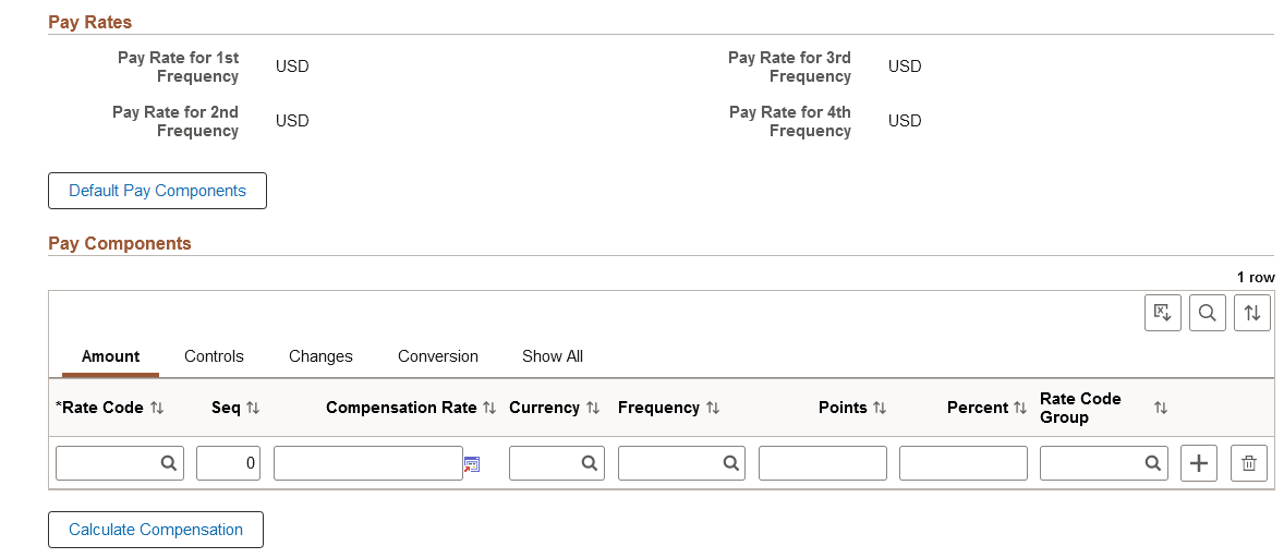 Job Data Page - Salary and Compensation Section (2 of 2)