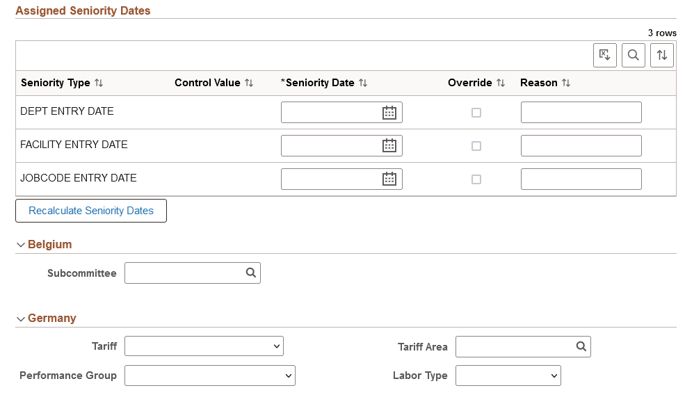 Job Data Page - Labor Information Section (2 of 3)