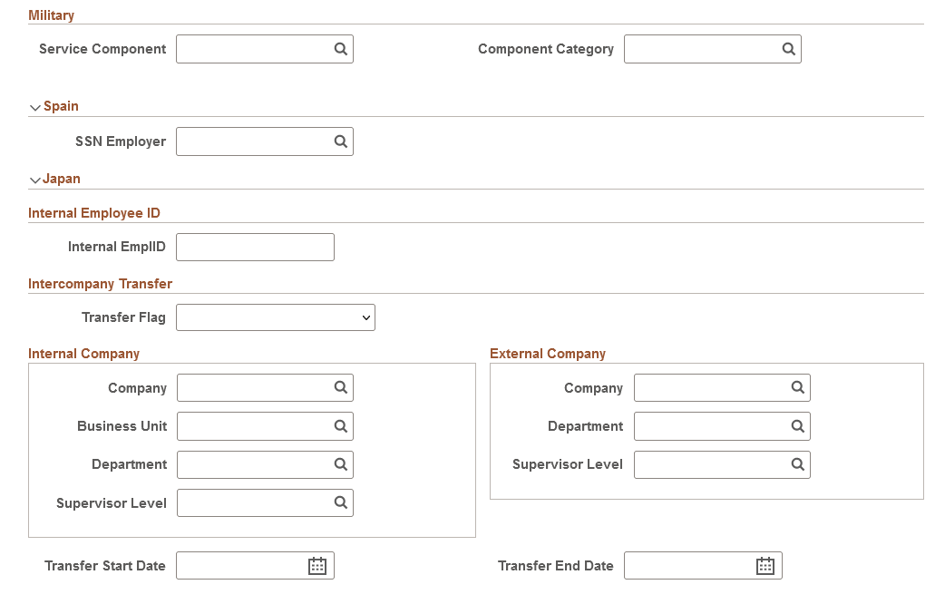 Job Data Page - Work Location Section (2 of 2)