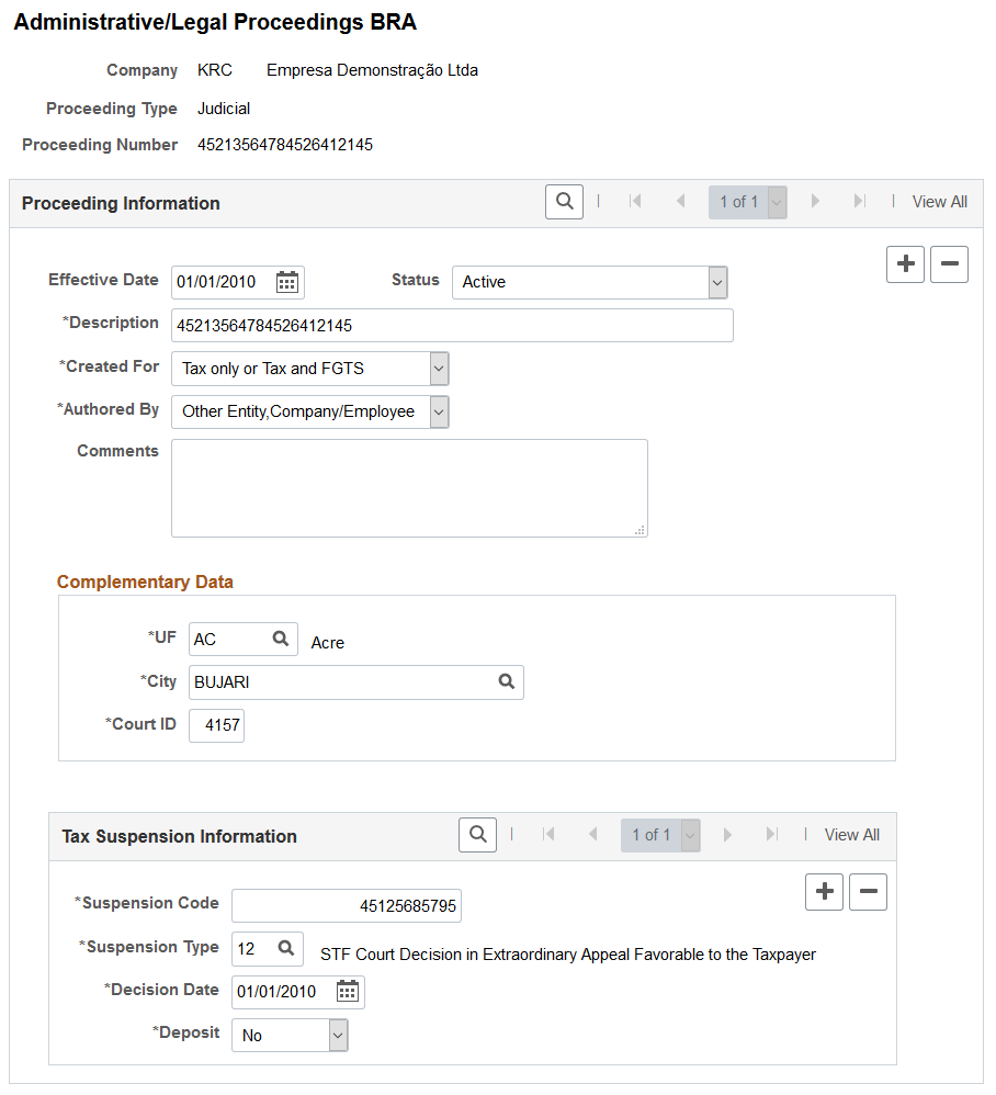 Administrative/Legal Proceedings BRA page