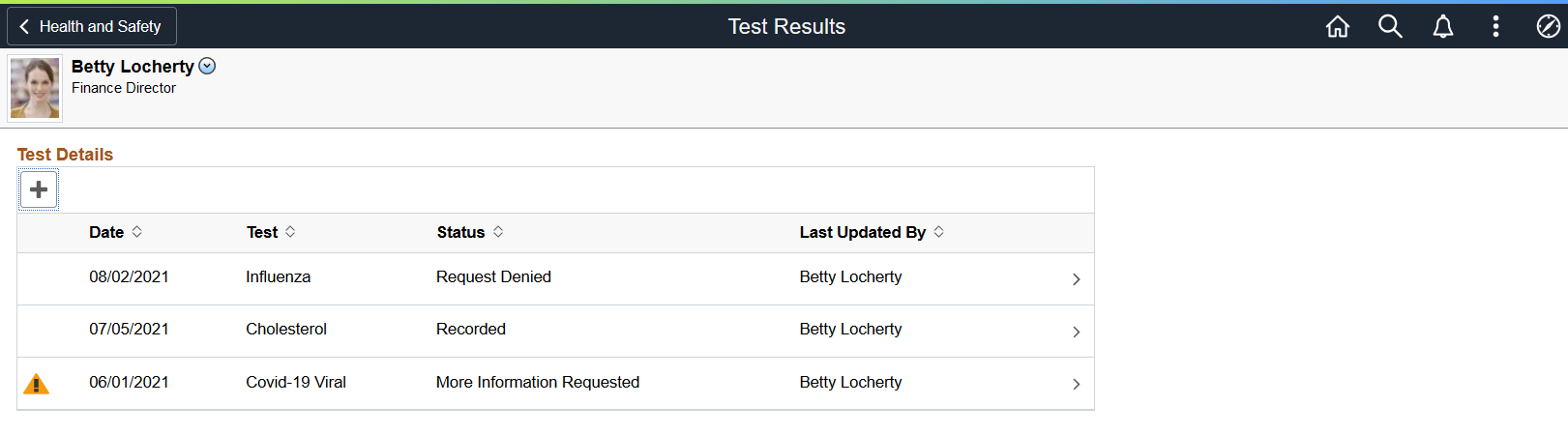 (Desktop) Test Results - Test Details page