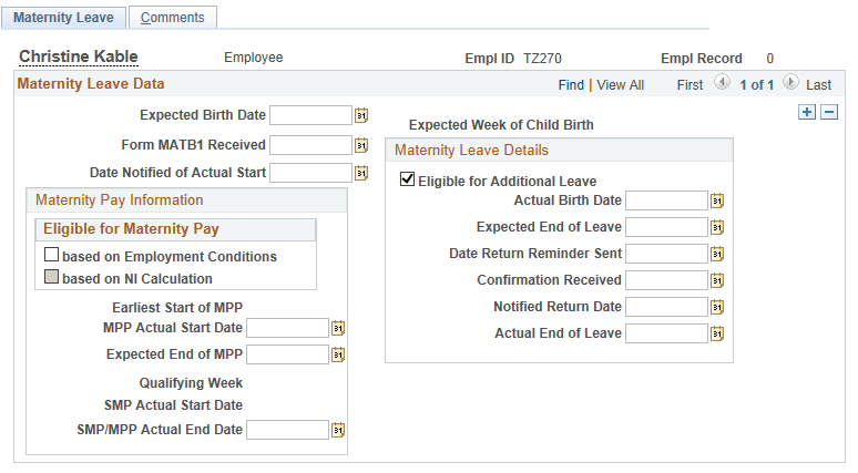 Maternity Leave page