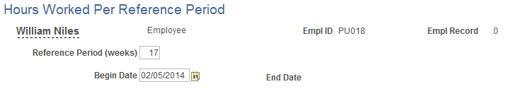 Hours Worked Per Reference Period (Employee) page