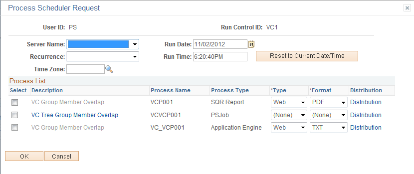 Tree member overlap process scheduler request