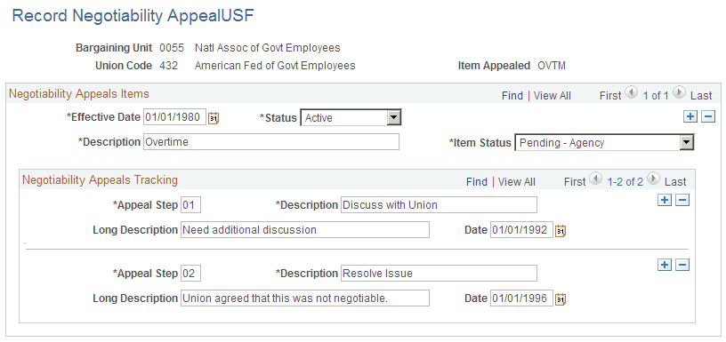 Record Negotiability Appeal USF page