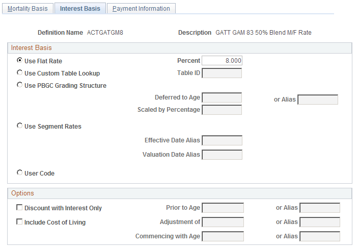 Interest Basis page