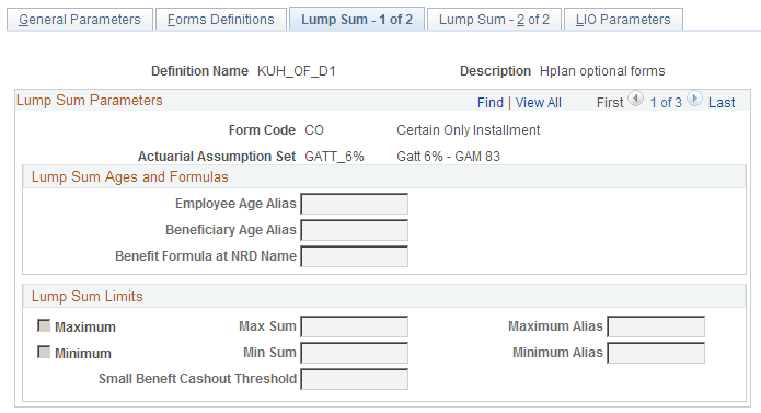 Optional Forms - Lump Sum - 1 of 2 page