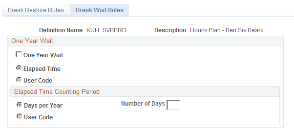 Break Wait Rules page