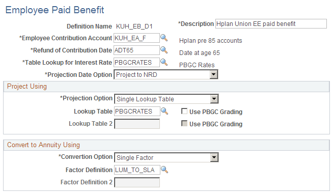 Employee Paid Benefit page