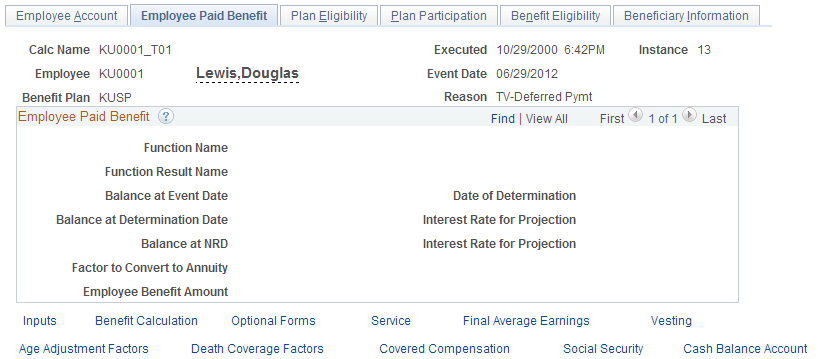 Employee Paid Benefit page