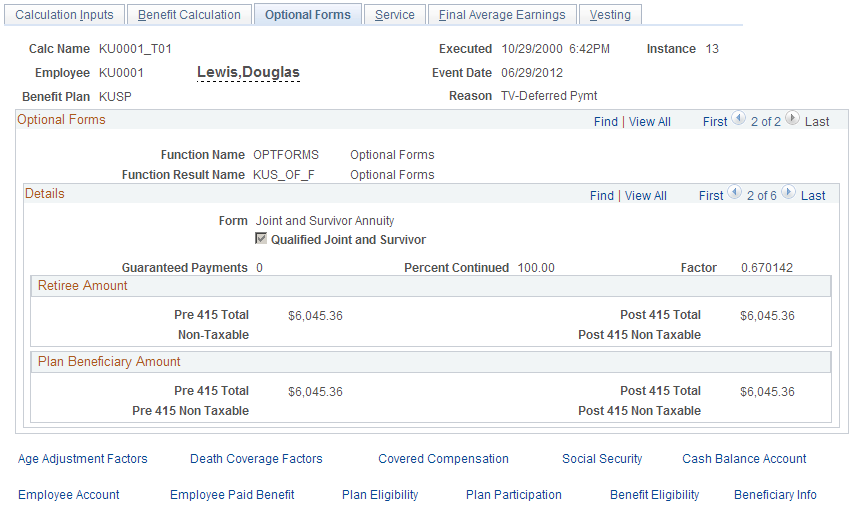 Optional Forms page