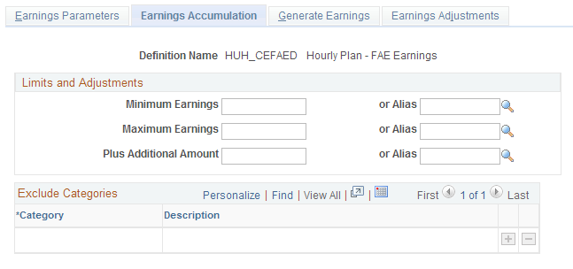 Earnings Accumulation page
